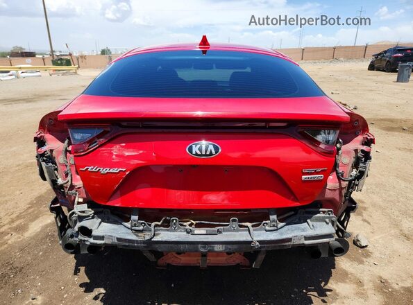 KNAE55LC3J6018837 2018 KIA STINGER Red უკანა ხედი