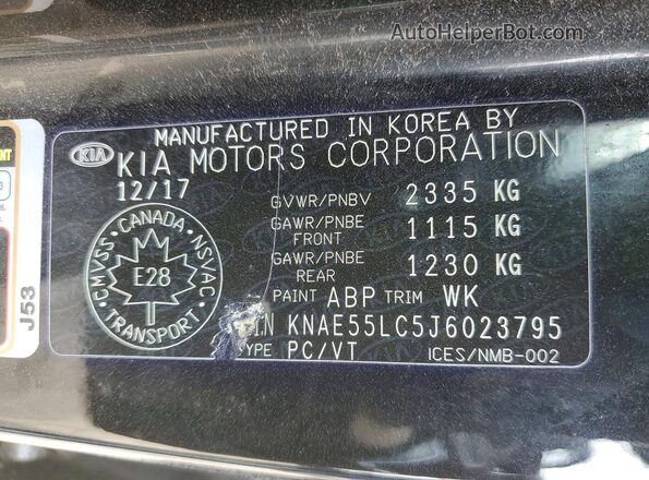 KNAE55LC5J6023795 2018 KIA STINGER Black 