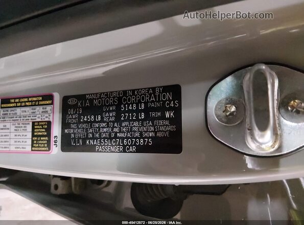 KNAE55LC7L6073875 2020 KIA STINGER Gray Engine compartment view