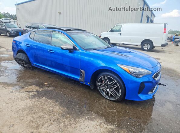 KNAE55LC9J6028708 2018 KIA STINGER Синий Передняя правая четверть