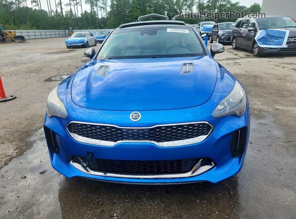 KNAE55LC9J6028708 2018 KIA STINGER Синий Вид спереди