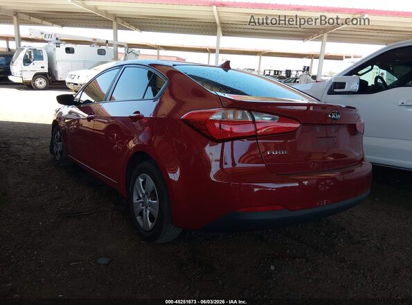 KNAFK4A65G5566549 2016 KIA FORTE Red უკანა მარცხენა