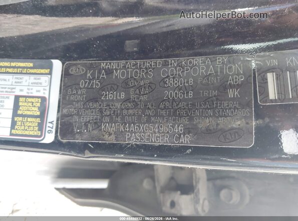 KNAFK4A6XG5496546 2016 KIA FORTE Black Widok komory silnika