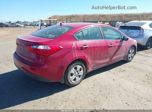 KNAFX4A68G5533689 2016 KIA FORTE Red უკანა მარჯვენა