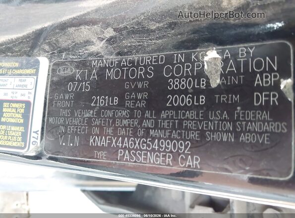 KNAFX4A6XG5499092 2016 KIA FORTE Black Շարժիչի բաժամունքի տեսք