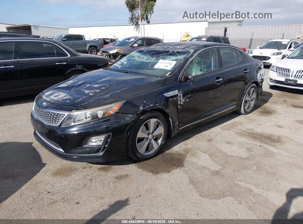 KNAGN4AD1G5099320 2016 KIA OPTIMA HYBRID Black წინა მარცხენა ხედი სამი მეოთხედიდან