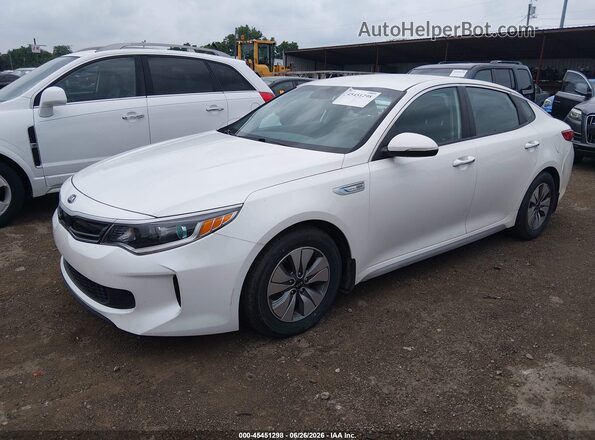 KNAGT4LE2H5019021 2017 KIA OPTIMA HYBRID White წინა მარცხენა ხედი სამი მეოთხედიდან