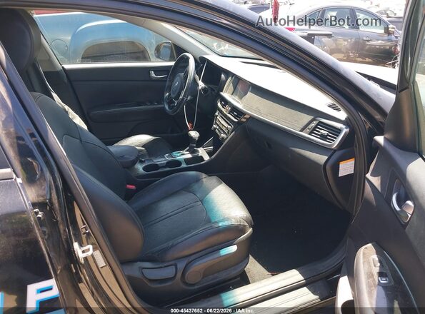 KNAGU4LE4K5032521 2019 KIA OPTIMA HYBRID Black Вид салону спереду