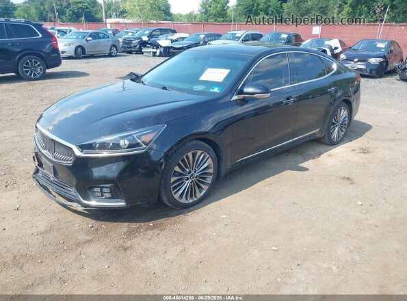 KNALC4J14J5100364 2018 KIA CADENZA Black Vista tres cuartos delantera izquierda