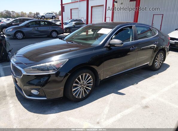 KNALC4J15H5058300 2017 KIA CADENZA Black წინა მარცხენა ხედი სამი მეოთხედიდან