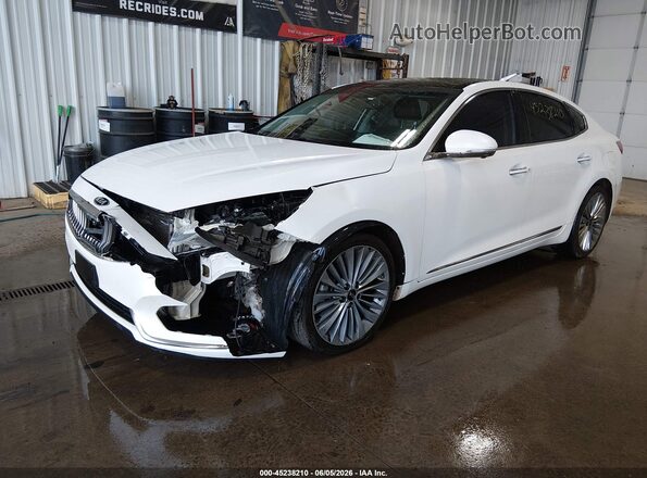 KNALC4J18H5070585 2017 KIA CADENZA White წინა მარცხენა ხედი სამი მეოთხედიდან