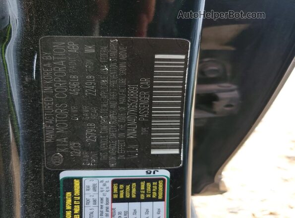 KNALN4D7XG5218891 2016 KIA CADENZA Black Вид підкапотного простору