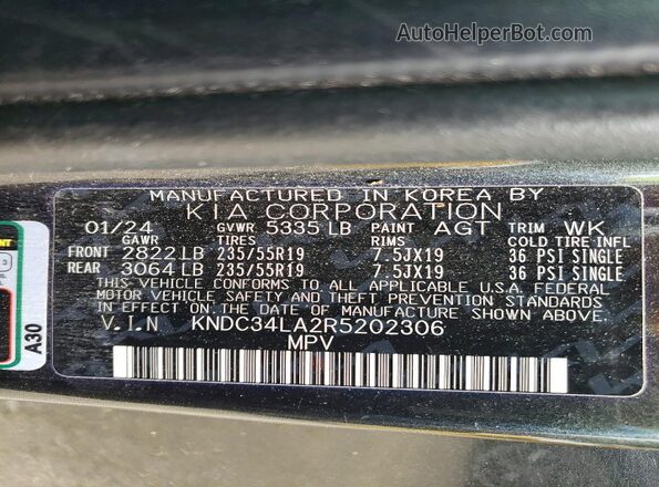 KNDC34LA2R5202306 2024 KIA EV6 Gray 