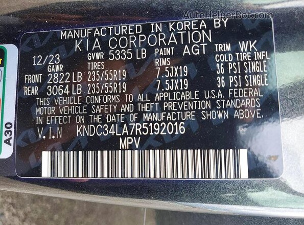 KNDC34LA7R5192016 2024 KIA EV6 Gray 