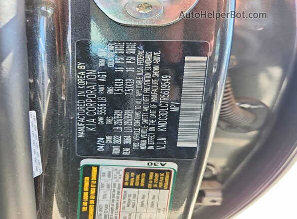 KNDC3DLC7R5619549 2024 KIA EV6 Charcoal 