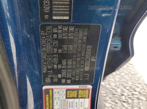 KNDCB3LC2H5093438 2017 KIA NIRO Blue 360 interior view