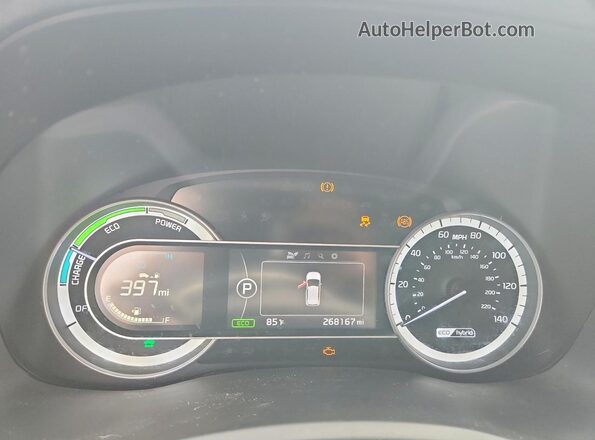 KNDCB3LC6K5249648 2019 KIA NIRO Silver Widok zestawu wskaźników