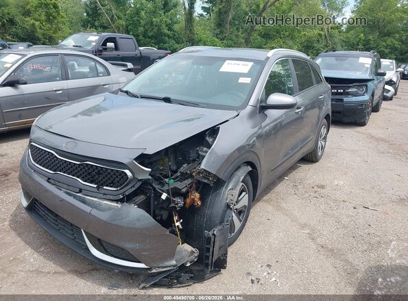 KNDCB3LC7H5047538 2017 KIA NIRO Gray Առջևի ձախ երեք քառորդ տեսարան