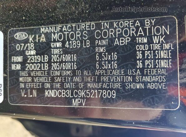 KNDCB3LC9K5217809 2019 KIA NIRO Black 