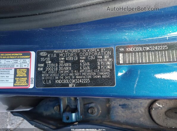 KNDCB3LC9K5242225 2019 KIA NIRO Dark Blue Widok komory silnika