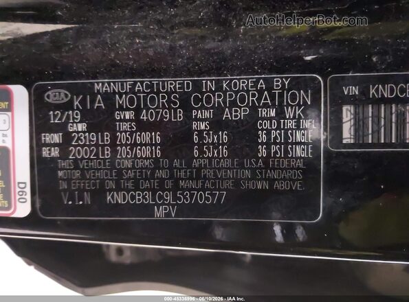 KNDCB3LC9L5370577 2020 KIA NIRO Black Շարժիչի բաժամունքի տեսք