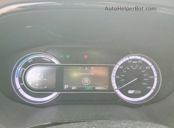KNDCB3LCXM5468678 2021 KIA NIRO White Widok zestawu wskaźników