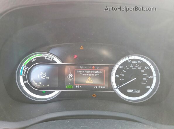 KNDCC3LC0K5322672 2019 KIA NIRO Red Вид щитка приладів