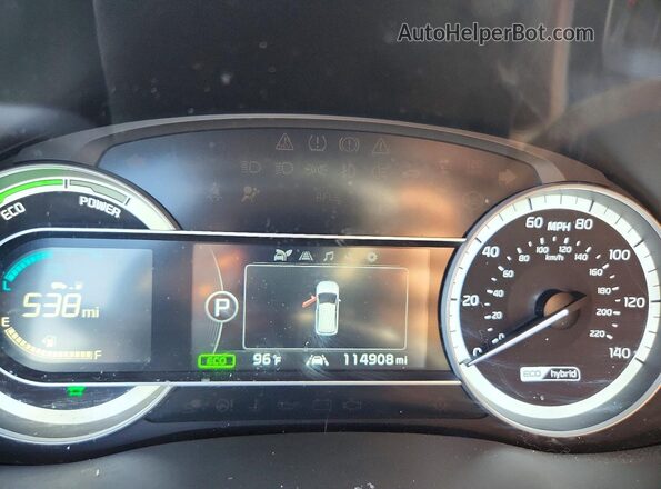 KNDCC3LC3H5072367 2017 KIA NIRO Red ხელსაწყოთა პანელის ხედი