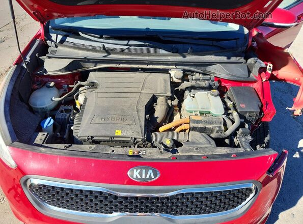 KNDCC3LC3H5072367 2017 KIA NIRO Red ძრავის განყოფილების ხედი