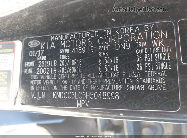 KNDCC3LC6H5048998 2017 KIA NIRO Gray 