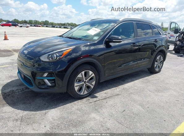 KNDCC3LG4N5158494 2022 KIA NIRO EV Black Առջևի ձախ երեք քառորդ տեսարան
