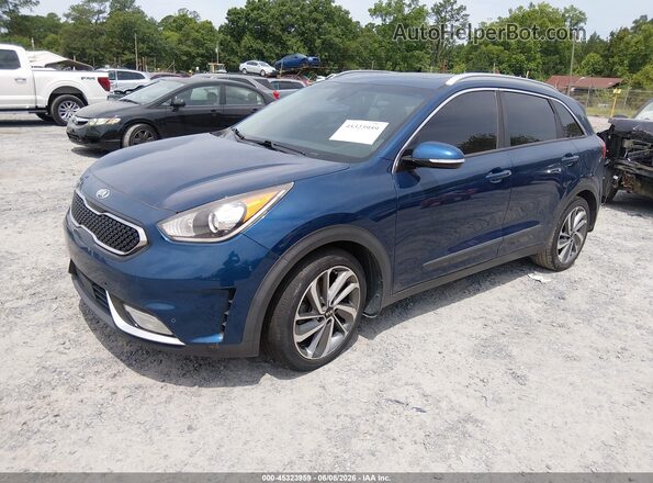 KNDCE3LC2J5174405 2018 KIA NIRO Blue Առջևի ձախ երեք քառորդ տեսարան