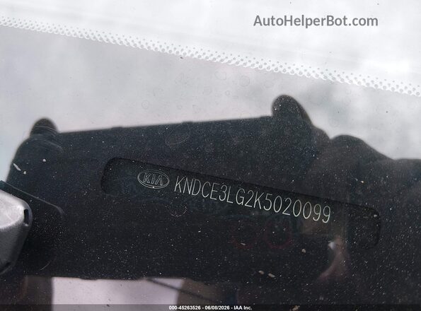 KNDCE3LG2K5020099 2019 KIA NIRO EV White 