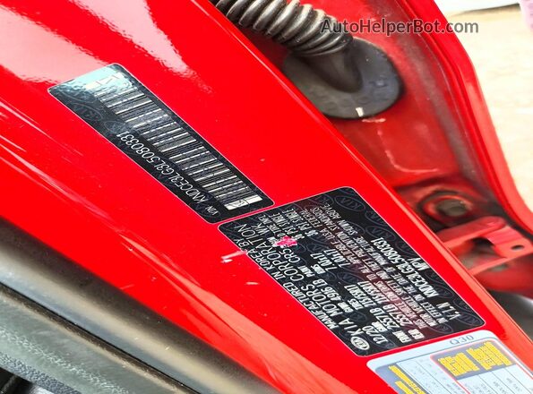 KNDCE3LG3L5080331 2020 KIA NIRO Red Vista de la etiqueta del VIN