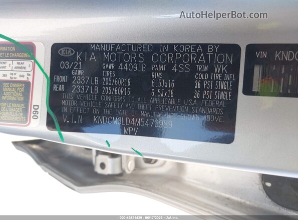 KNDCM3LD4M5473989 2021 KIA NIRO PLUG-IN HYBRID Gray Widok komory silnika