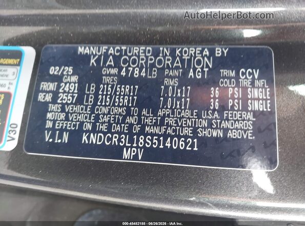KNDCR3L18S5140621 2025 KIA NIRO EV Gray Widok komory silnika