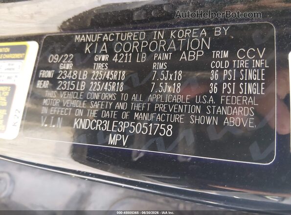 KNDCR3LE3P5051758 2023 KIA NIRO Черный Вид подкапотного пространства