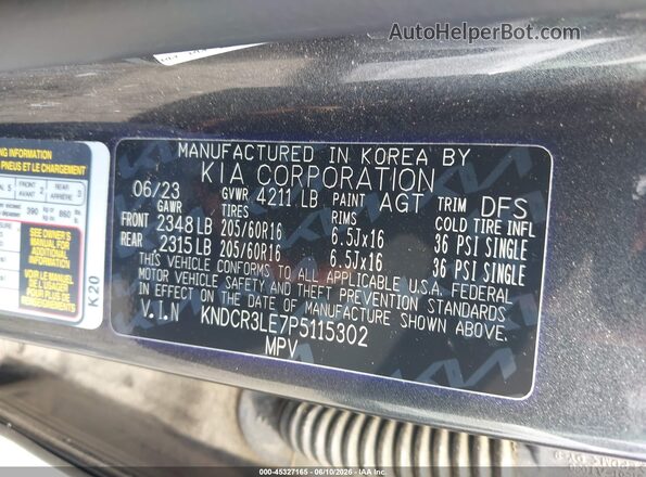 KNDCR3LE7P5115302 2023 KIA NIRO Gray Widok komory silnika