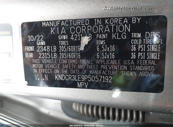 KNDCR3LE9P5057192 2023 KIA NIRO Gray Vista del compartimento del motor