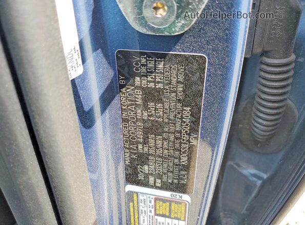 KNDCS3LF6P5054084 2023 KIA NIRO Blue VIN sticker view