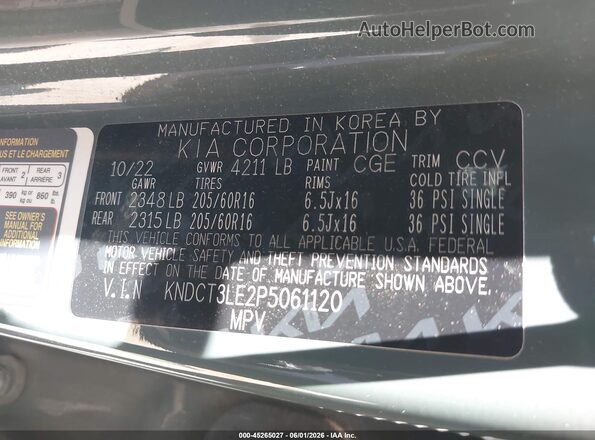 KNDCT3LE2P5061120 2023 KIA NIRO Green Вид підкапотного простору