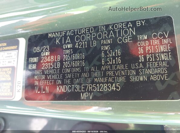 KNDCT3LE7R5128345 2024 KIA NIRO Gray Widok komory silnika