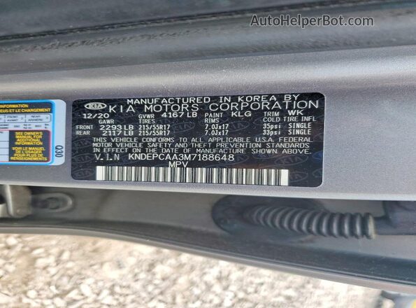 KNDEPCAA3M7188648 2021 KIA SELTOS Silver 