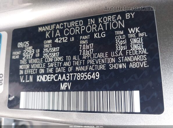 KNDEPCAA3T7895649 2026 KIA SELTOS Silver 