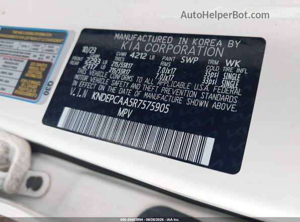 KNDEPCAA5R7575905 2024 KIA SELTOS Белый Вид подкапотного пространства