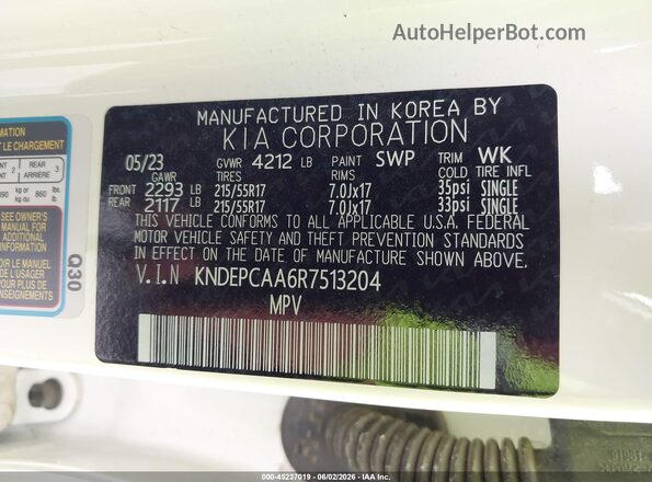 KNDEPCAA6R7513204 2024 KIA SELTOS White Vista del compartimento del motor