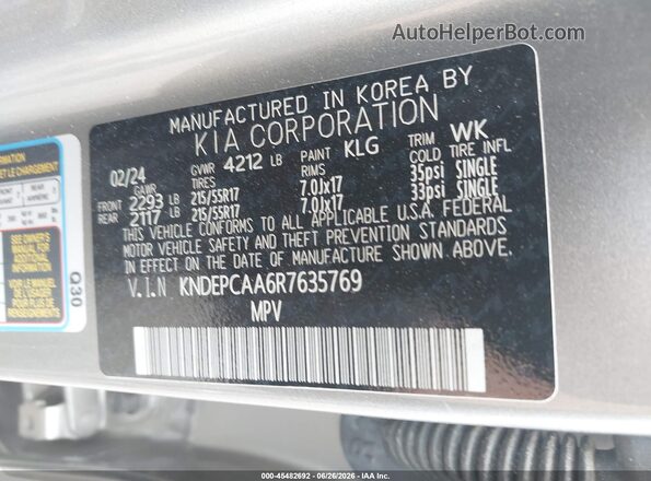 KNDEPCAA6R7635769 2024 KIA SELTOS Серебряный Вид подкапотного пространства
