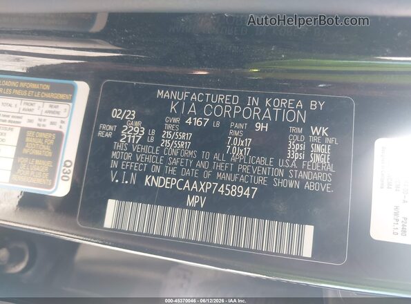 KNDEPCAAXP7458947 2023 KIA SELTOS Черный Вид подкапотного пространства