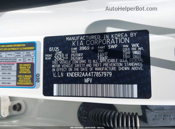 KNDER2AA4T7857979 2026 KIA SELTOS White Engine compartment view