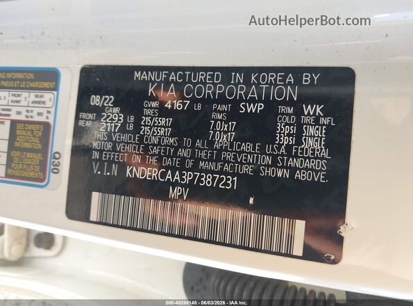 KNDERCAA3P7387231 2023 KIA SELTOS White Вид підкапотного простору